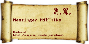 Meszinger Mónika névjegykártya