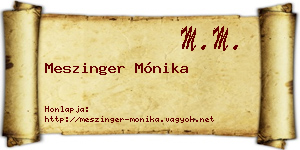 Meszinger Mónika névjegykártya